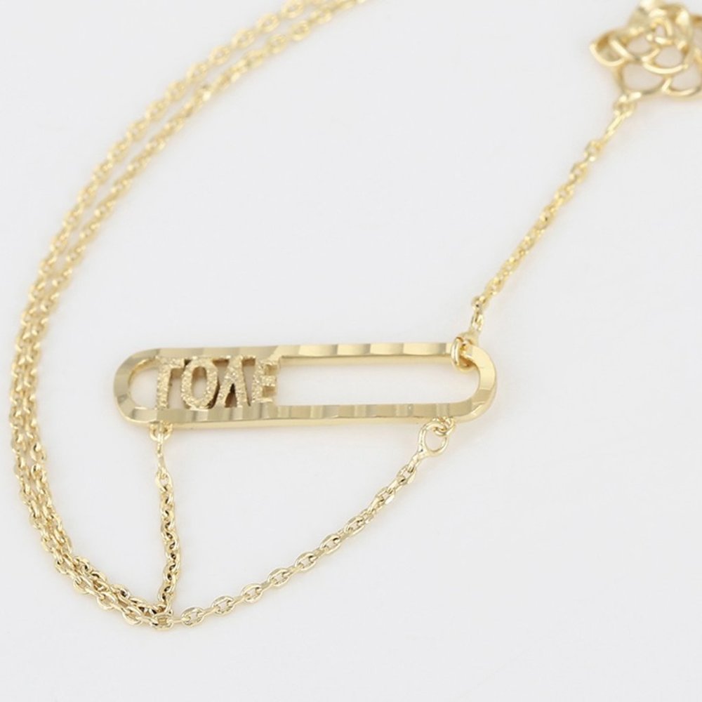 Stunning LOVE Flower Drop 14KGP Necklace - Picture 3 of 10